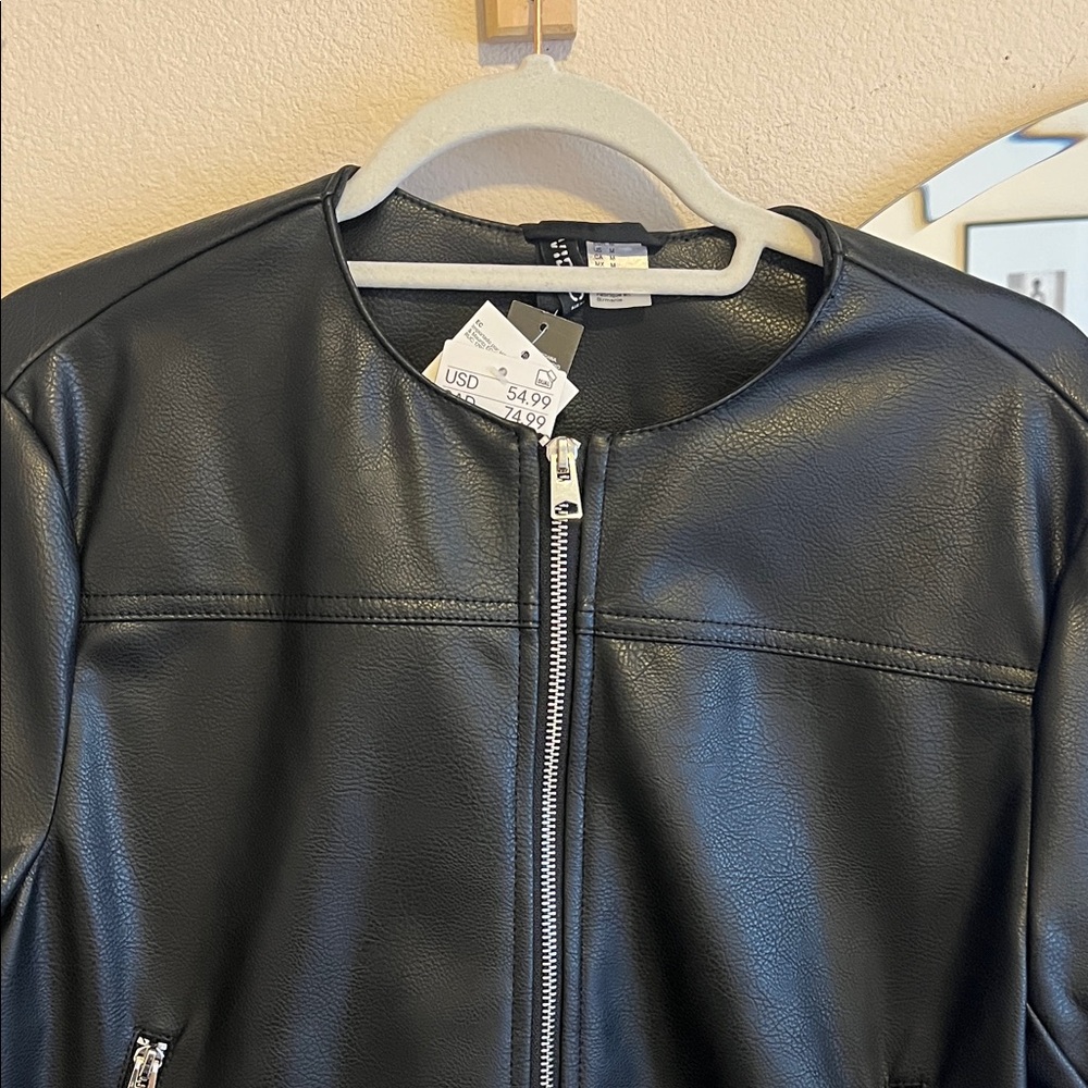 H&M Vegan Leather Biker Jacket - Picture 4 of 9
